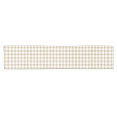 Rustikal neutral Beige Gingham Buffalo Kariert Kurzer Tischläufer (Horizontal)