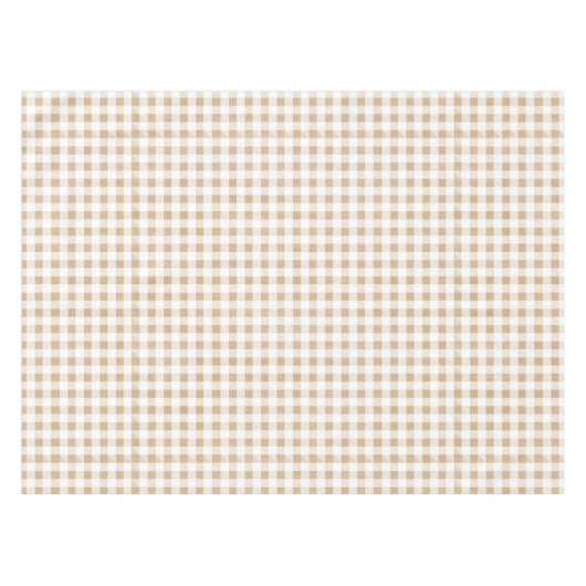 Rustikal neutral Beige Gingham Buffalo Kariert Tischdecke (Vorderseite (Horizontal))