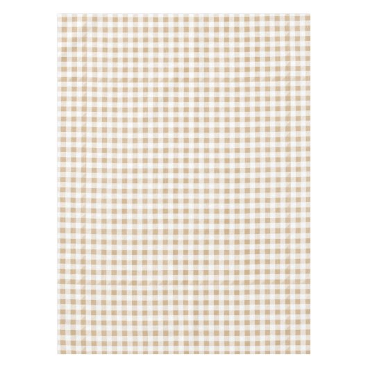 Rustikal neutral Beige Gingham Buffalo Kariert Tischdecke (Vorderseite)