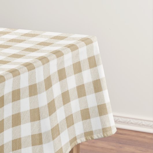 Rustikal neutral Beige Gingham Buffalo Kariert Tischdecke (Beispiel)