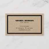 Rustikal neutral und schwarz sauber Lässig Visitenkarte (Rückseite)