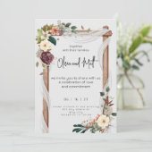 Rustikal neutraler Boho blutige Hochzeitsrost Save The Date (Stehend Vorderseite)