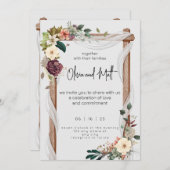 Rustikal neutraler Boho blutige Hochzeitsrost Save The Date (Vorne/Hinten)