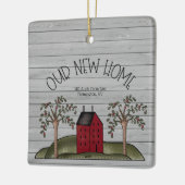 Rustikal New Zuhause First Christmas Custom Keramikornament (Links)