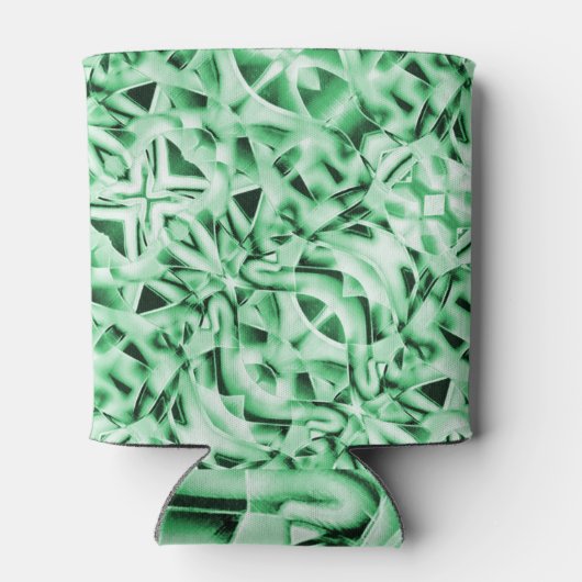 Rustikal oder nicht, weißgrüne, bizarre Schnittwun Dosenkühler (Rückseite)