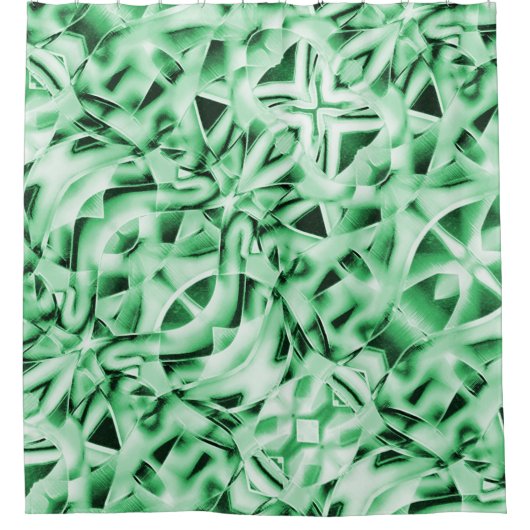 Rustikal oder nicht, weißgrüne, bizarre Schnittwun Duschvorhang (Vorderseite)