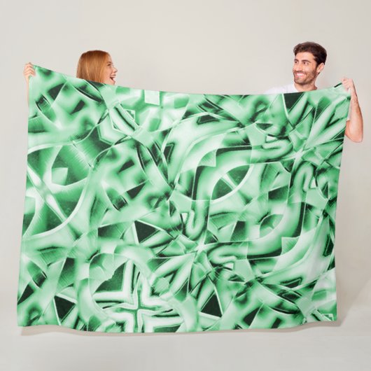 Rustikal oder nicht, weißgrüne, bizarre Schnittwun Fleecedecke (Beispiel)