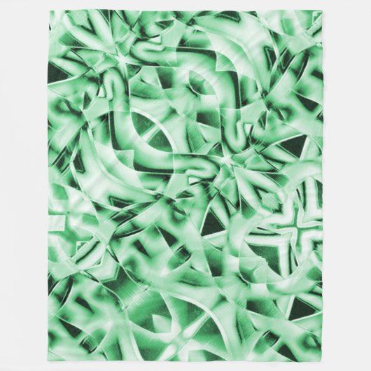 Rustikal oder nicht, weißgrüne, bizarre Schnittwun Fleecedecke (Vorderseite)