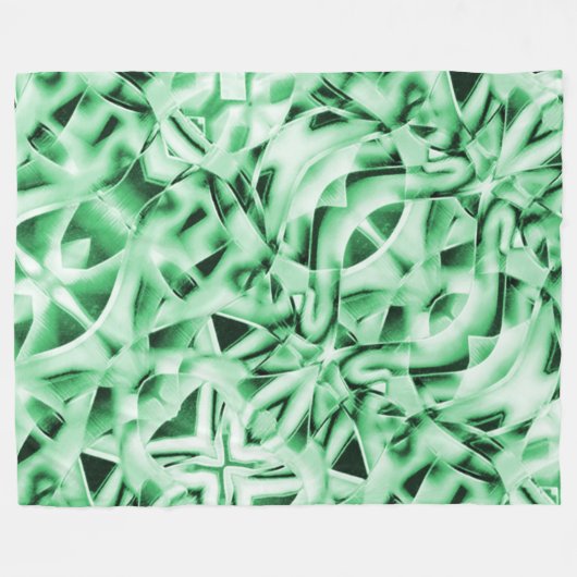 Rustikal oder nicht, weißgrüne, bizarre Schnittwun Fleecedecke (Vorderseite (Horizontal))