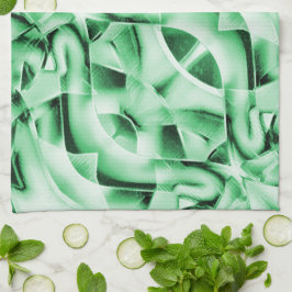 Rustikal oder nicht, weißgrüne, bizarre Schnittwun Geschirrtuch