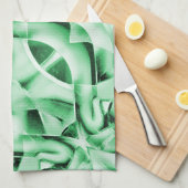 Rustikal oder nicht, weißgrüne, bizarre Schnittwun Geschirrtuch (Viertel Falte)