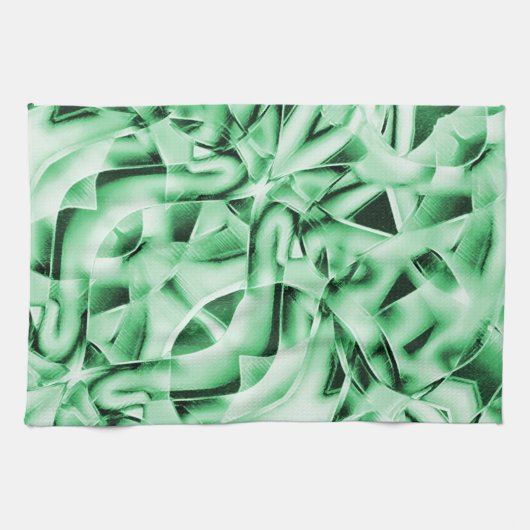 Rustikal oder nicht, weißgrüne, bizarre Schnittwun Geschirrtuch (Horizontal)