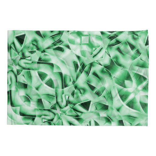 Rustikal oder nicht, weißgrüne, bizarre Schnittwun Kissenbezug (Rückseite-Links)