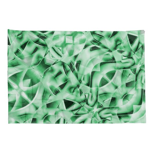 Rustikal oder nicht, weißgrüne, bizarre Schnittwun Kissenbezug (Rückseite-Rechts)