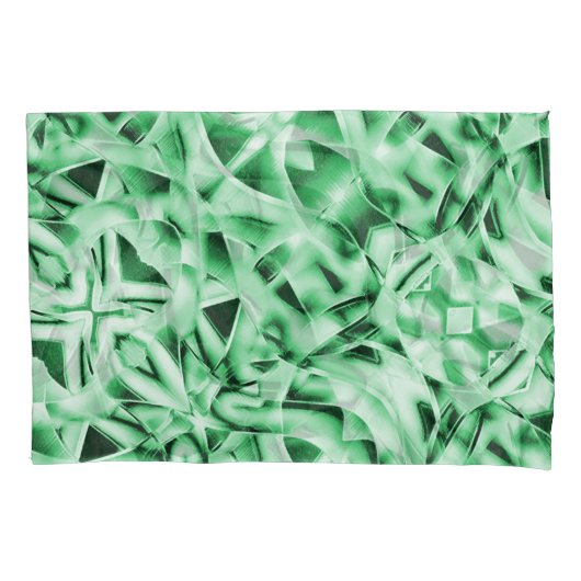 Rustikal oder nicht, weißgrüne, bizarre Schnittwun Kissenbezug (Vorderseite-Links)