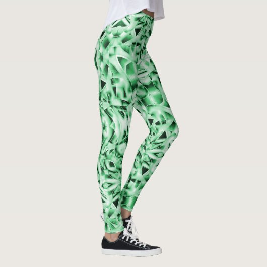 Rustikal oder nicht, weißgrüne, bizarre Schnittwun Leggings (Rechts)