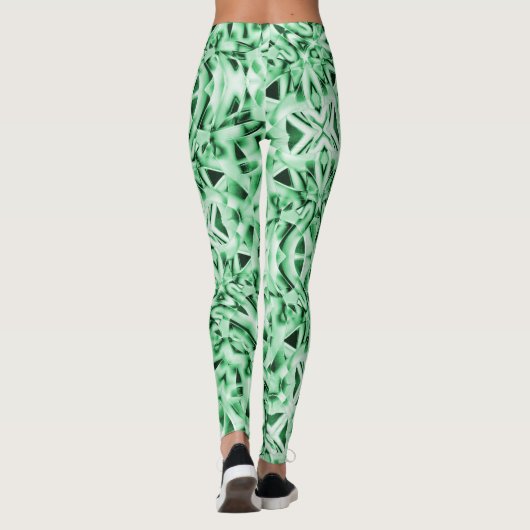 Rustikal oder nicht, weißgrüne, bizarre Schnittwun Leggings (Rückseite)