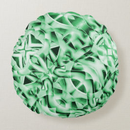 Rustikal oder nicht, weißgrüne, bizarre Schnittwun Rundes Kissen