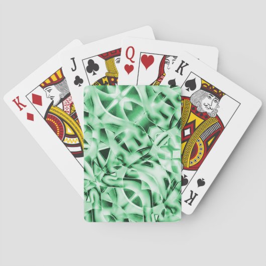 Rustikal oder nicht, weißgrüne, bizarre Schnittwun Spielkarten (Rückseite)