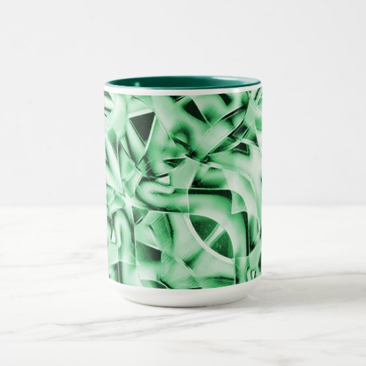 Rustikal oder nicht, weißgrüne, bizarre Schnittwun Tasse (Zentrum)