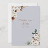 Rustikal Off White Blume Boho Cloud Gray Wedding Einladung (Rückseite)