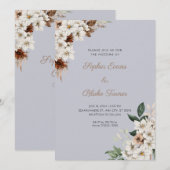 Rustikal Off White Blume Boho Cloud Gray Wedding Einladung (Vorne/Hinten)