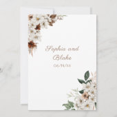 Rustikal Off White Blume Boho White Wedding Einladung (Rückseite)