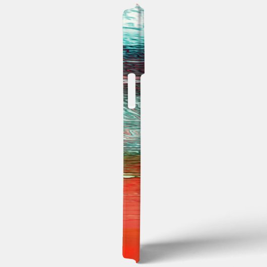 Rustikal-orange-blaue Textur mit Meeresform Case-Mate iPhone Hülle (Rückseite / Rechts)