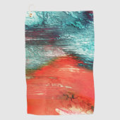Rustikal-orange-blaue Textur mit Meeresform Golfhandtuch (Vorderseite)