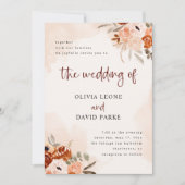 Rustikal Orange Boho | Wasserfarbenfrohe Hochzeit Einladung (Vorderseite)