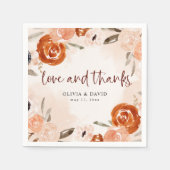 Rustikal Orange Boho | Wasserfarbenfrohe Hochzeit Serviette (Vorderseite)