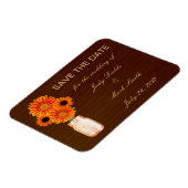 Rustikal Orange Mason Jar speichern das Date Magne Magnet (Linke Seite)