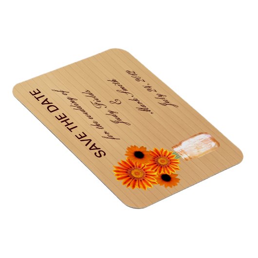 Rustikal Orange Mason Jar speichern das Date Magne Magnet (Rechte Seite)