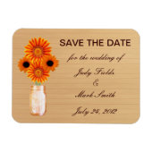 Rustikal Orange Mason Jar speichern das Date Magne Magnet (Horizontal)
