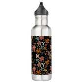 Rustikal-orange-rosa Blume Edelstahlflasche (Rechts)