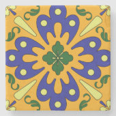 Rustikal-orangefarbener und blauer Untersetzer (Vorderseite)