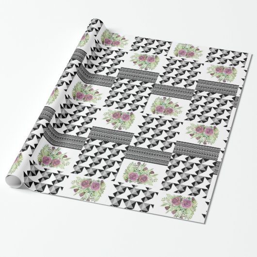 Rustikal, Patchwork, Rose Geschenkpapier (Ungerollt)