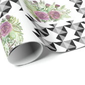 Rustikal, Patchwork, Rose Geschenkpapier (Rolleneckpunkt)