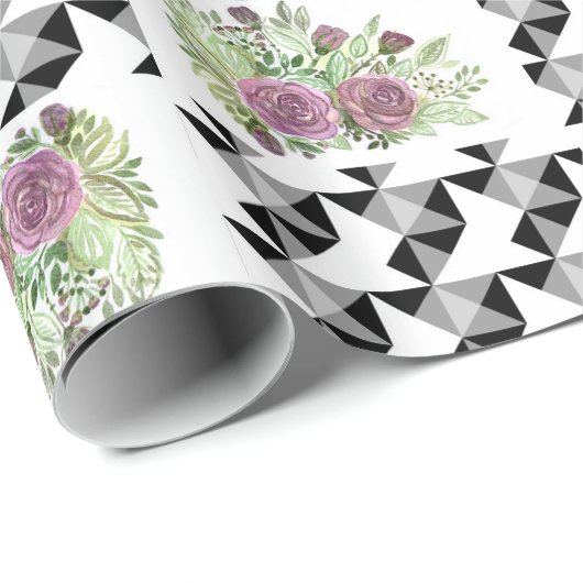 Rustikal, Patchwork, Rose Geschenkpapier (Rolleneckpunkt)