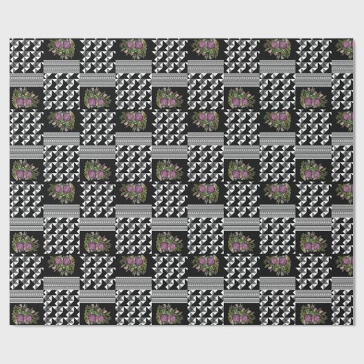 Rustikal, Patchwork, Rose Geschenkpapier (Flach)