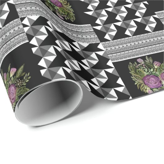 Rustikal, Patchwork, Rose Geschenkpapier (Rolleneckpunkt)