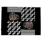 Rustikal, Patchwork, Rose Große Geschenktüte (Rückseite)