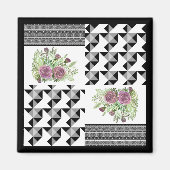Rustikal, Patchwork, Rose Magnet (Vorne)