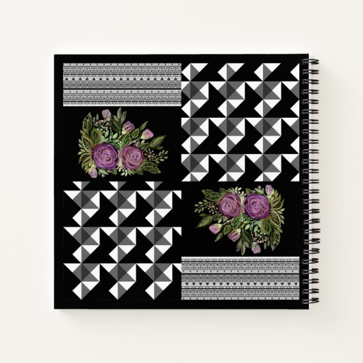 Rustikal, Patchwork, Rose Notizblock (Rückseite)