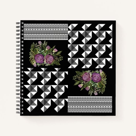 Rustikal, Patchwork, Rose Notizblock (Vorderseite)
