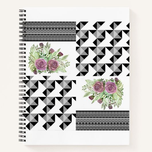Rustikal, Patchwork, Rose Notizblock (Vorderseite)