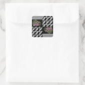 Rustikal, Patchwork, Rose Quadratischer Aufkleber (Tasche)