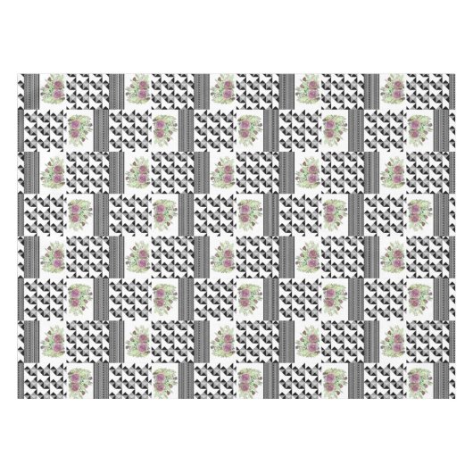 Rustikal, Patchwork, Rose Tischdecke (Vorderseite (Horizontal))