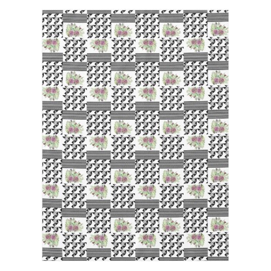 Rustikal, Patchwork, Rose Tischdecke (Vorderseite)