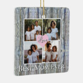 Rustikal Personalisiert 4 Foto Beste Mama je Keramikornament (Rechts)